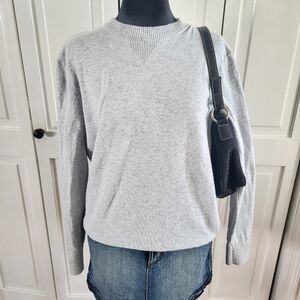 Banana Republic Gray Crewneck Sweater M Preppy Minimalist Academia